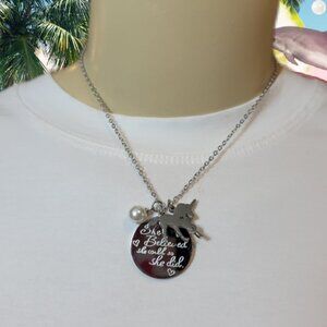 🦄Unicorn She believed she could so she did Pearl Charm Inspiration Necklace 🦄